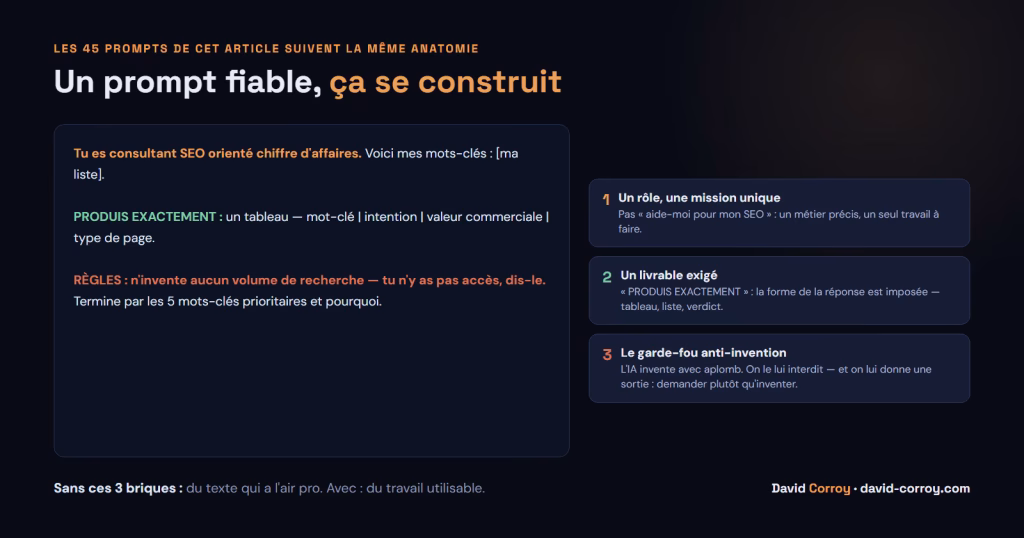 45 prompts SEO & GEO gratuits pour ChatGPT (liste 2026)